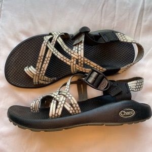 CHACO Gray/Cream Double Strap Sandals